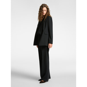 Elena Mirò - Pantaloni in tessuto crêpe stretch - Nero