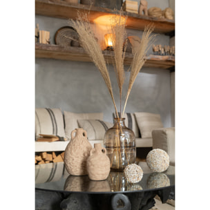 J-Line vase Rond Nervures - verre - ambre - large - 35 cm de hauteur