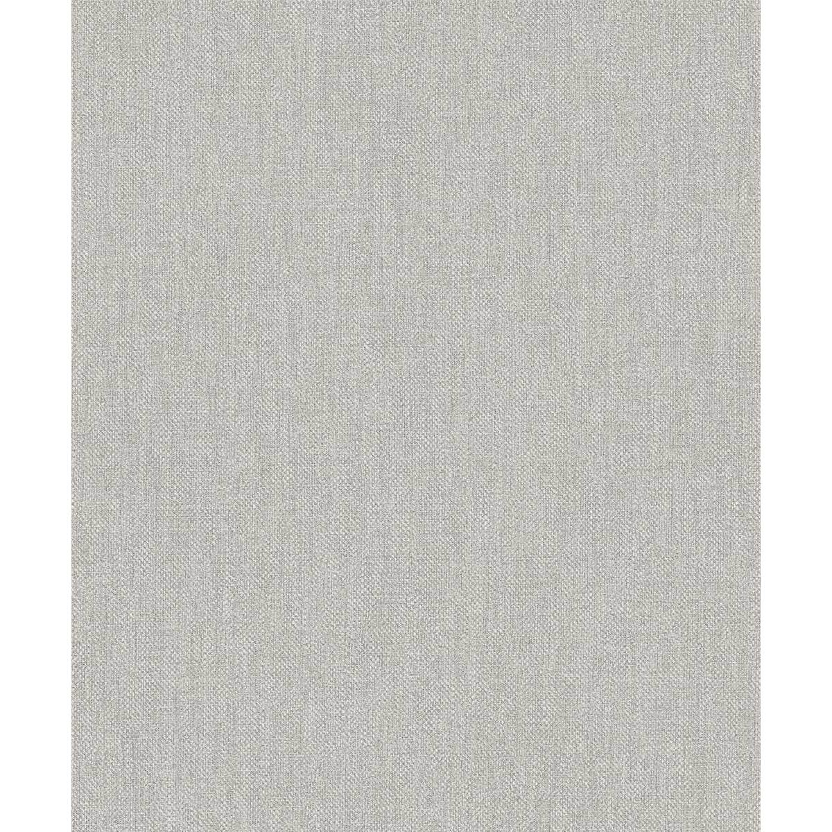 Papier peint uni effet toile jute gris perle