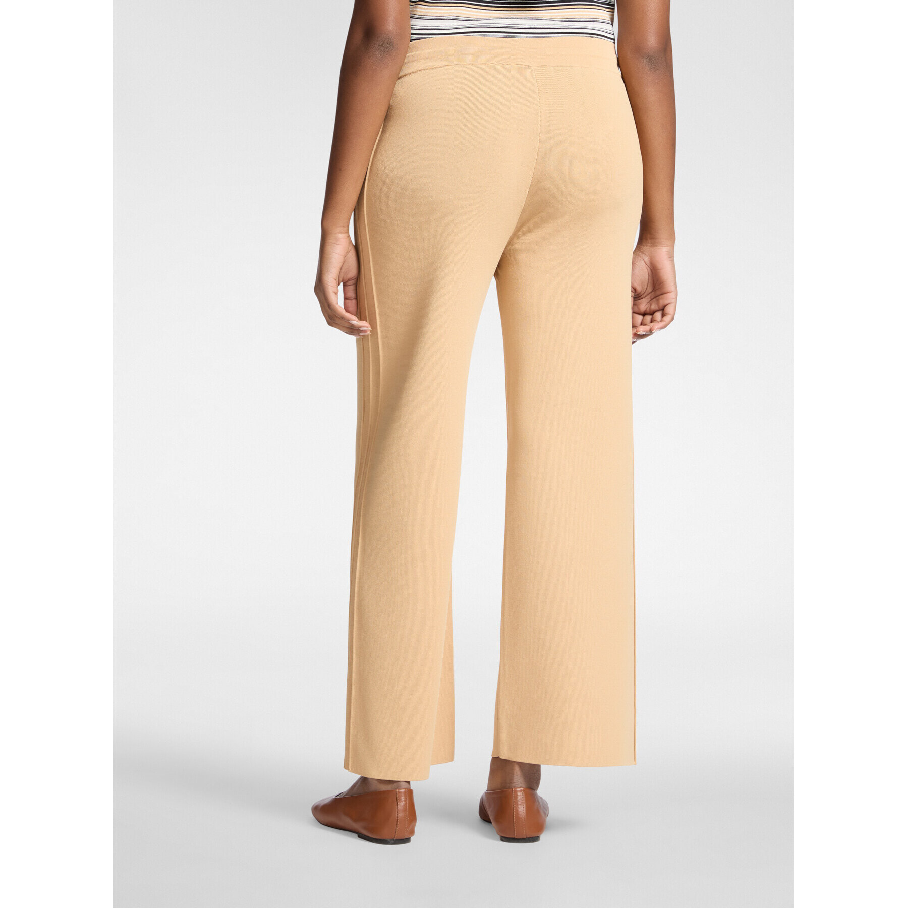 Elena Mirò - Pantalones palazzo mezcla viscosa - Beige