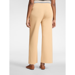 Elena Mirò - Pantalones palazzo mezcla viscosa - Beige