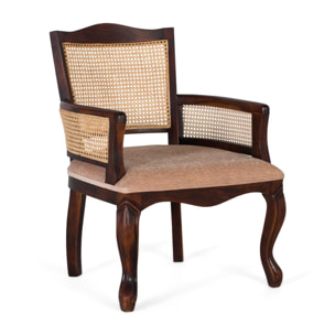 Sillón de Madera de Acacia 64 Cm Estilo Rústico Vintage