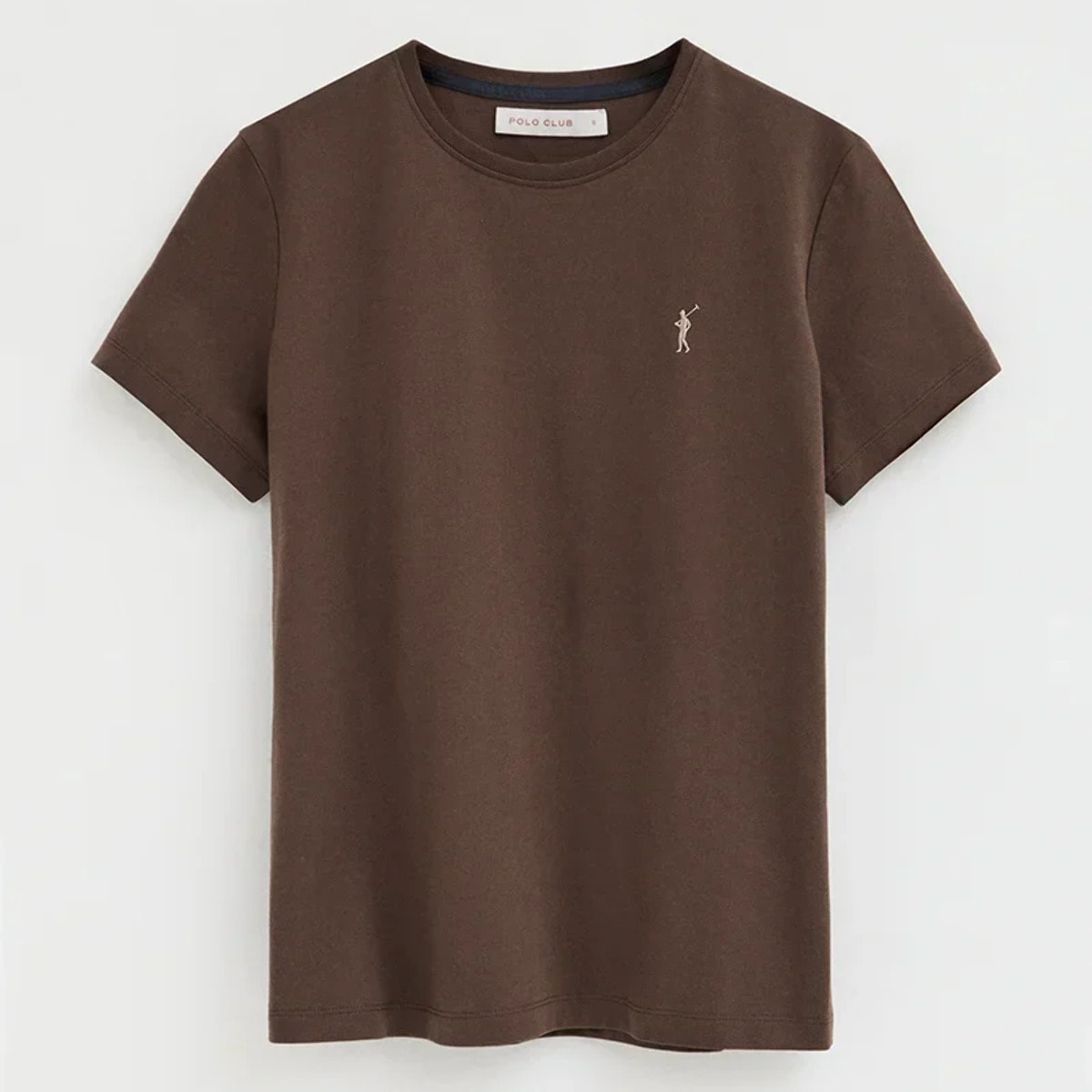 Maglietta cioccolato a maniche corte e a girocollo con ricamo Rigby Go