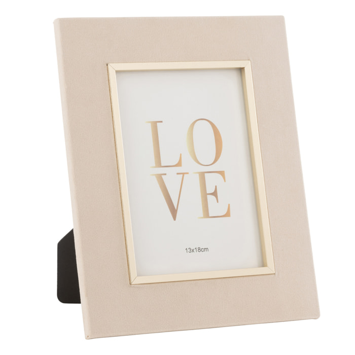 J-Line cadre photo Dita - velours - beige - medium
