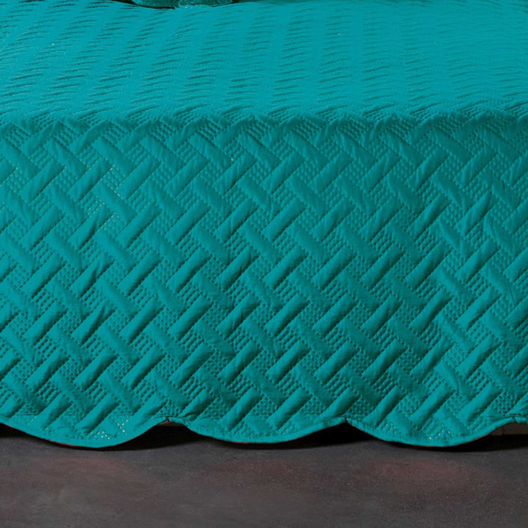 Couverture molletonné surpiquage graphique - Turquoise