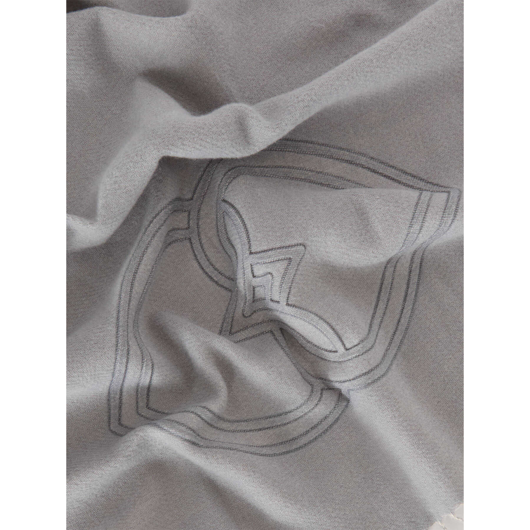 Motivi - Sciarpa con ricamo e frange - Grigio