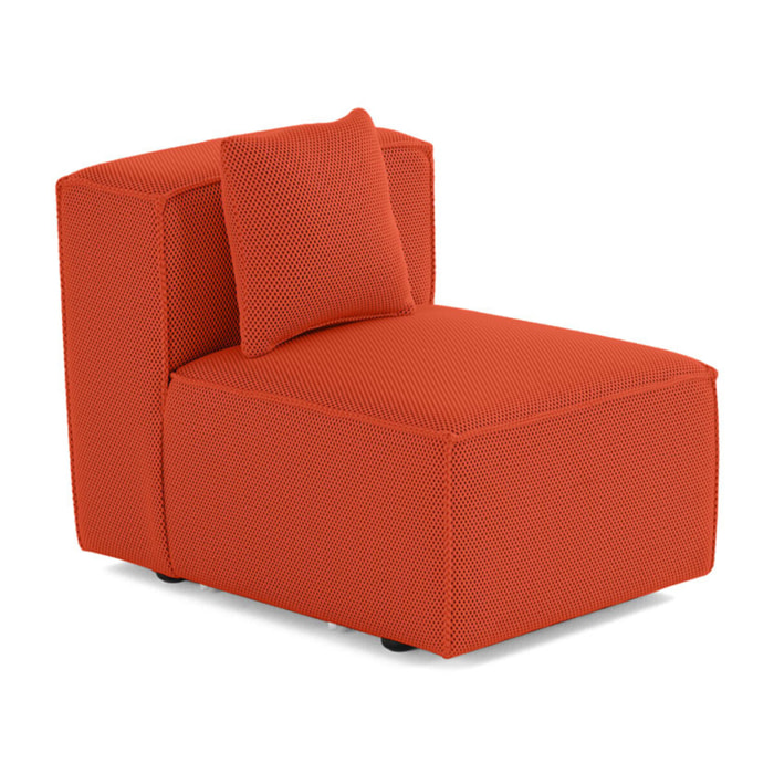 Arty - module d'assise sans accoudoirs - en tissu mailles 3D - Orange