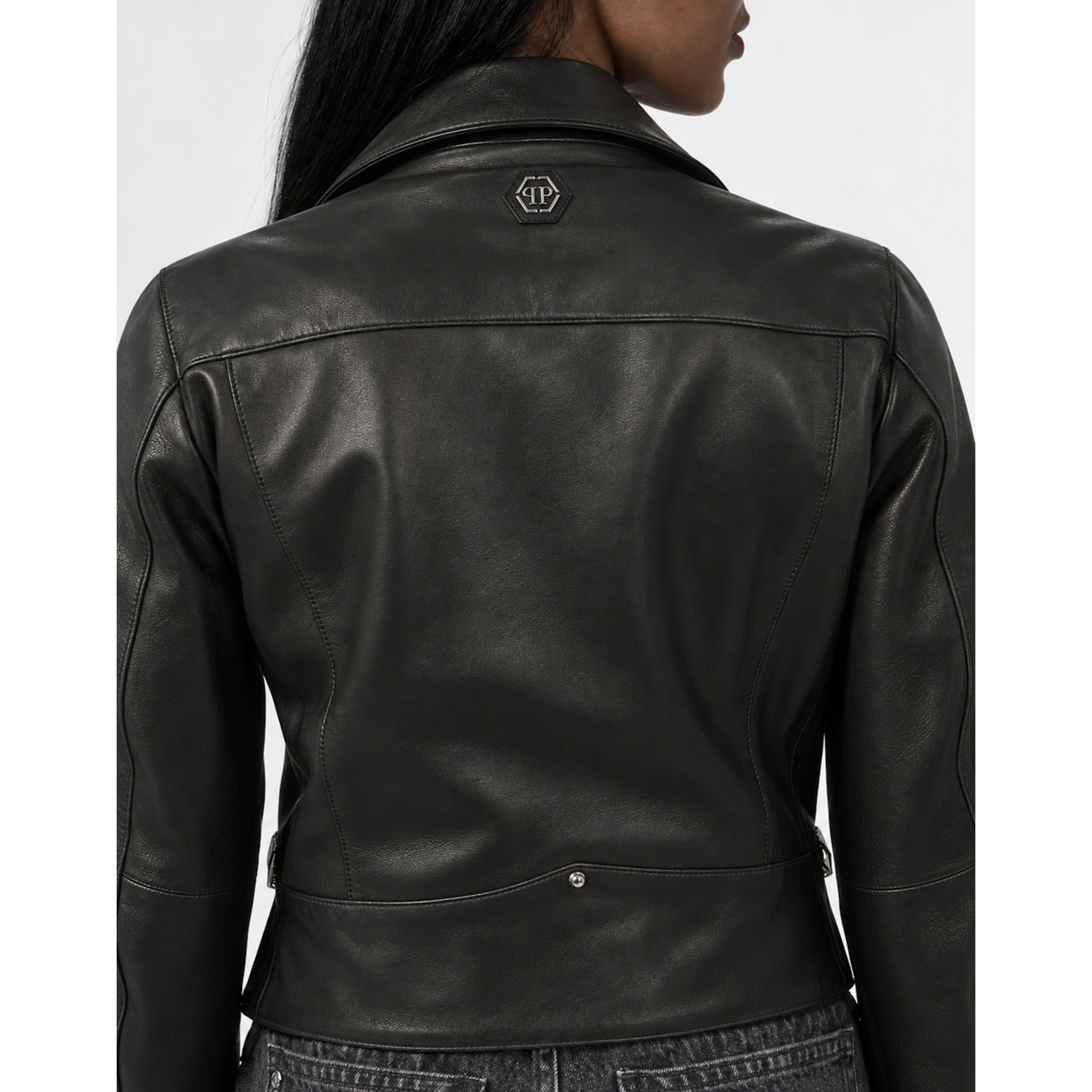 PHILIPP PLEIN Chaqueta biker oversize FLOWER