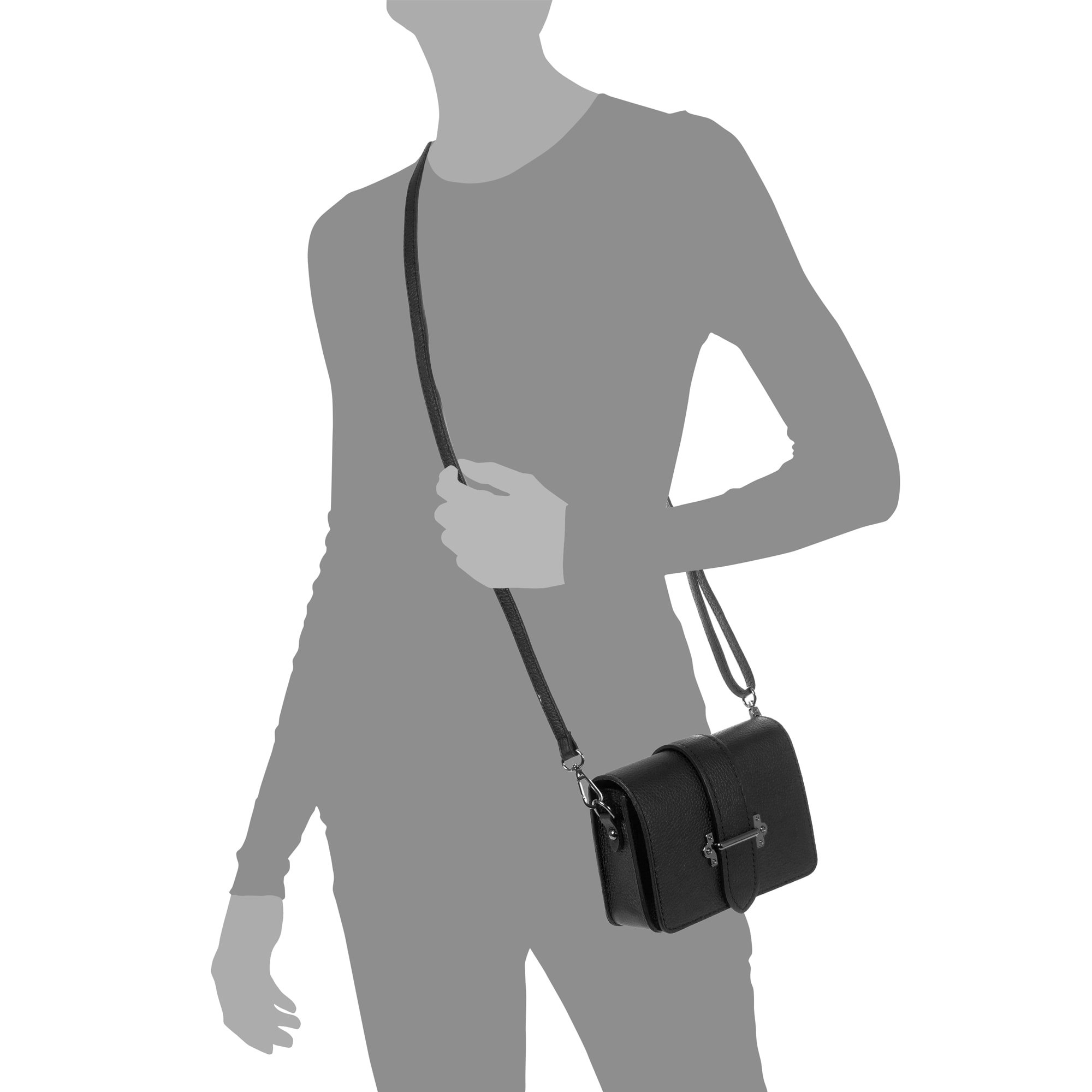 Camelia Bolso bandolera Mujer.Piel auténtica Dollaro