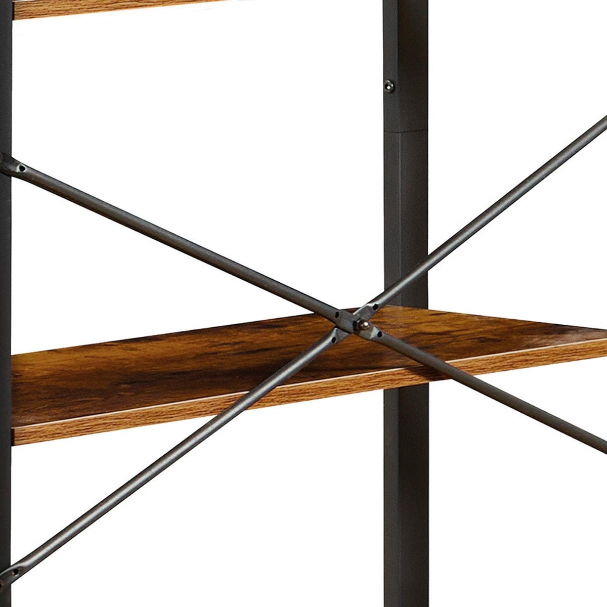 Libreria industrial con 6 ripiani in legno e metallo