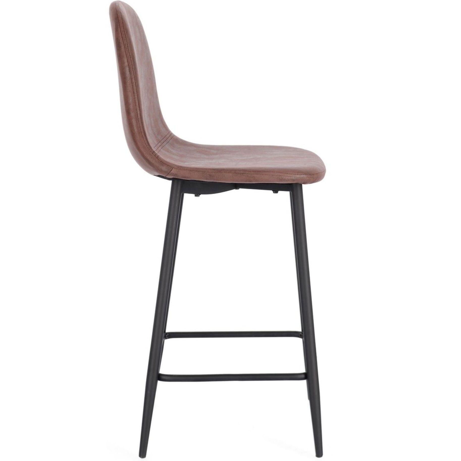 Set di sgabelli IRELIA in similpelle cognac e gambe in acciaio nere