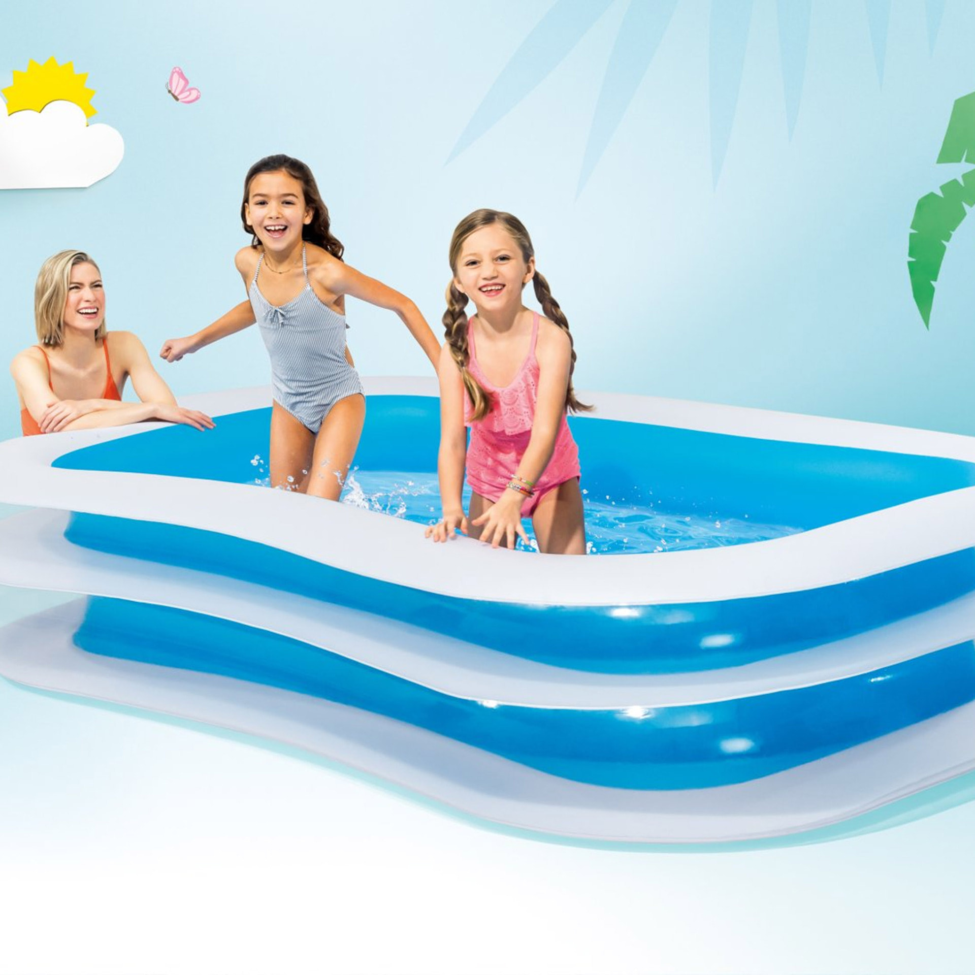 Intex Piscina Gonfiabile Family rettangolare, 262x175x56 cm