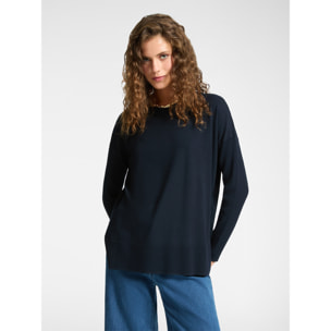 Elena Mirò - Camiseta con escote barco - Azul