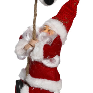 Guirlande Pères Noël grimpeurs en plastique 110cm