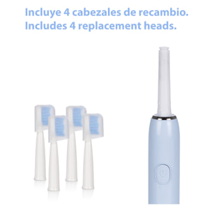 Cepillo dental eléctrico sónico ET02. Modos limpiar, pulir y blanquear. Incluye 4 cabezales.