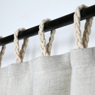Voilage naturel passants coton tressés - Naturel