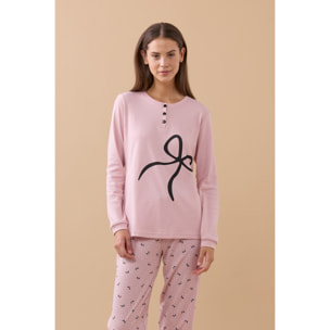 Pigiama donna invernale in caldo cotone articolo big fiocco. Noidinotte