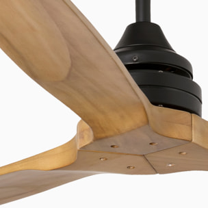 ALO L Ventilateur de plafond noir/bois TUYA