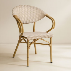 Lot de 2 fauteuils de table extérieur en aluminium effet rotin beige AMALFI