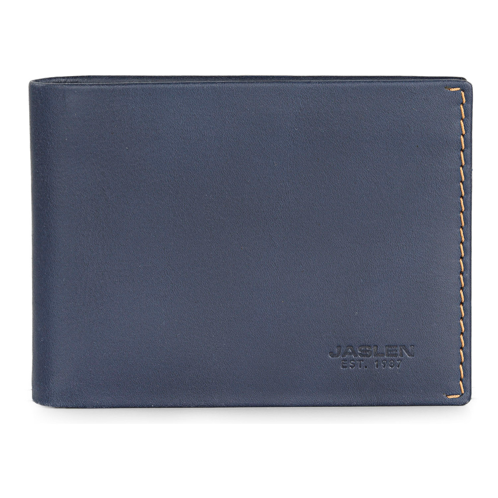 Cartera Hombre Piel Jaslen Lyon Azul Marino-Camel