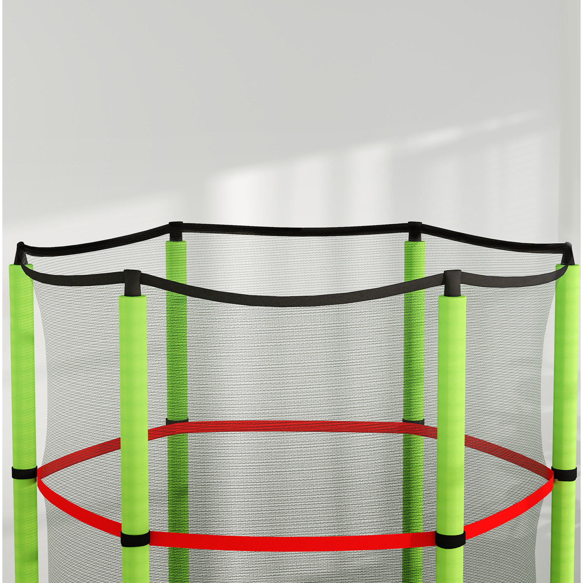 Cama Elástica Infantil Ø140x190 cm Trampolín para Niños de 3-6 Años con Red de Seguridad Carga 45 kg para Interior Verde