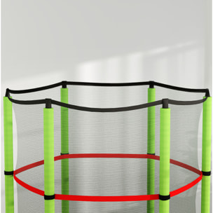 Cama Elástica Infantil Ø140x190 cm Trampolín para Niños de 3-6 Años con Red de Seguridad Carga 45 kg para Interior Verde