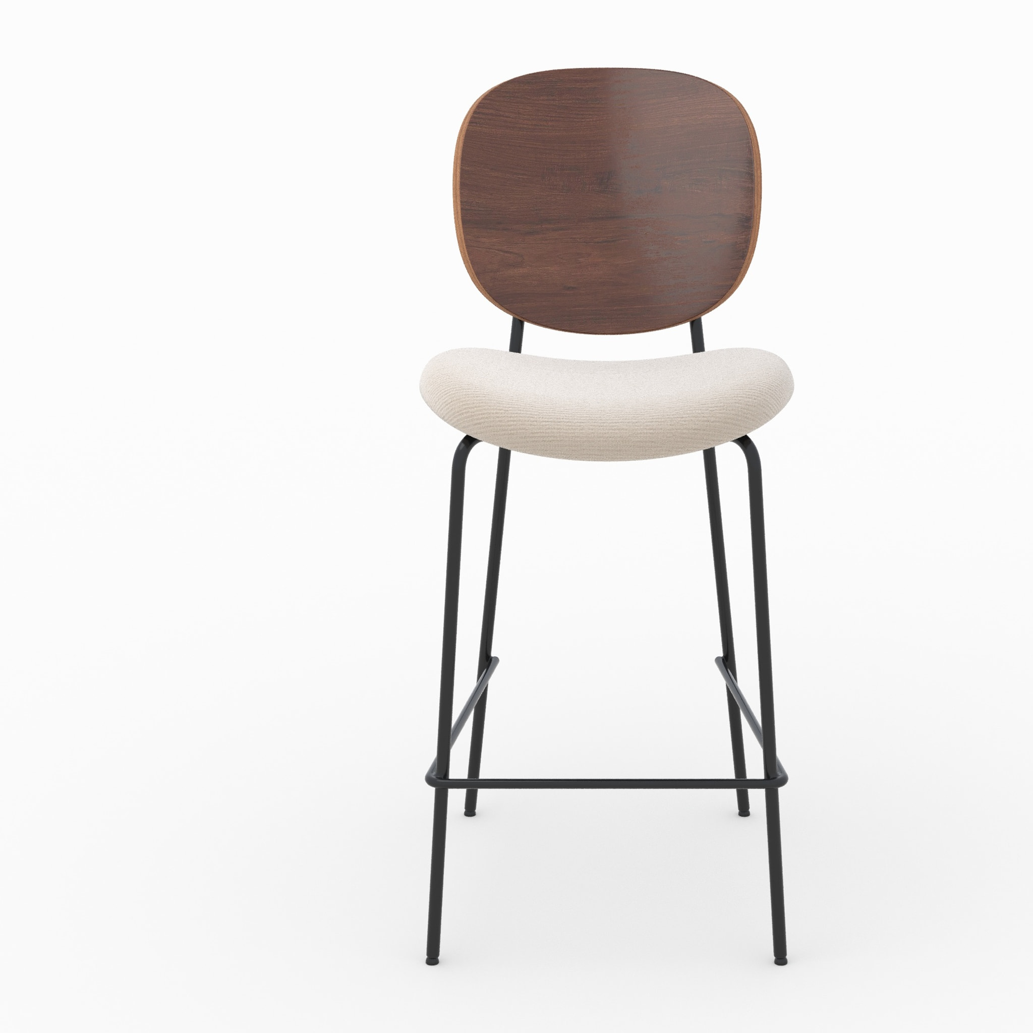 Lot de 2 chaises pour îlot central 65,5 cm en tissu beige - Simone