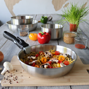 Batterie de cuisine 9 pièces en acier inoxydable - tous feux IRIS