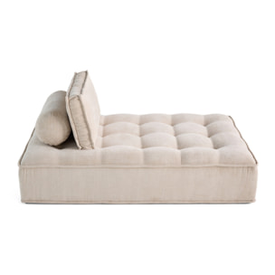Marisol - module d'assise méridienne - velours texturé - Beige