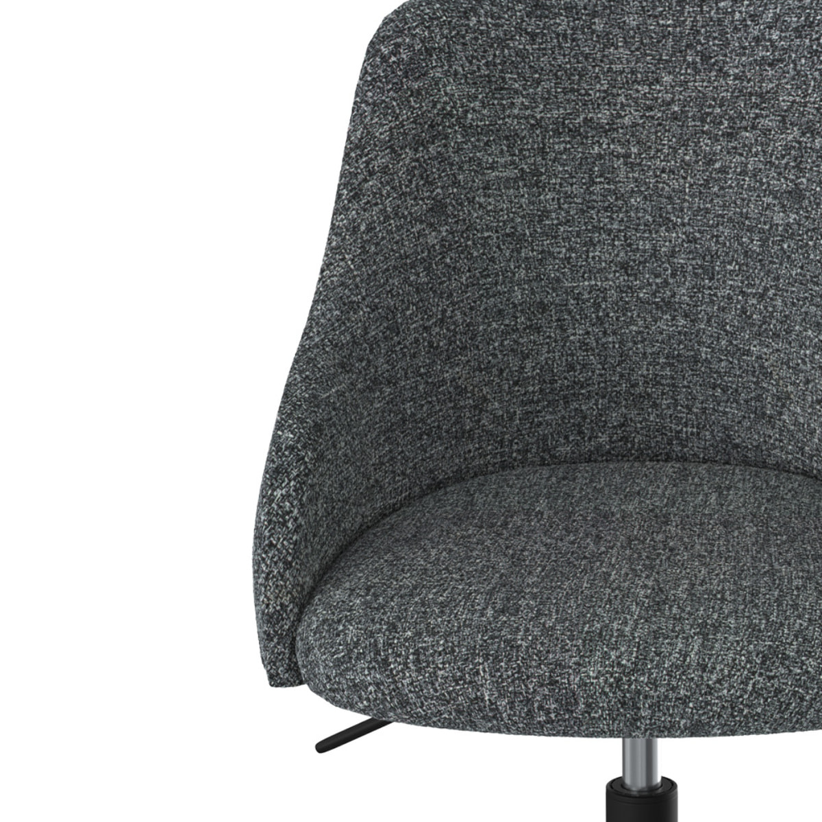 Chaise de bureau pivotante et réglable en tissu gris - Ninon