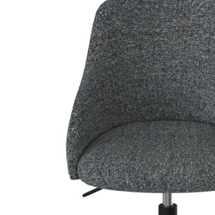 Chaise de bureau pivotante et réglable en tissu gris - Ninon
