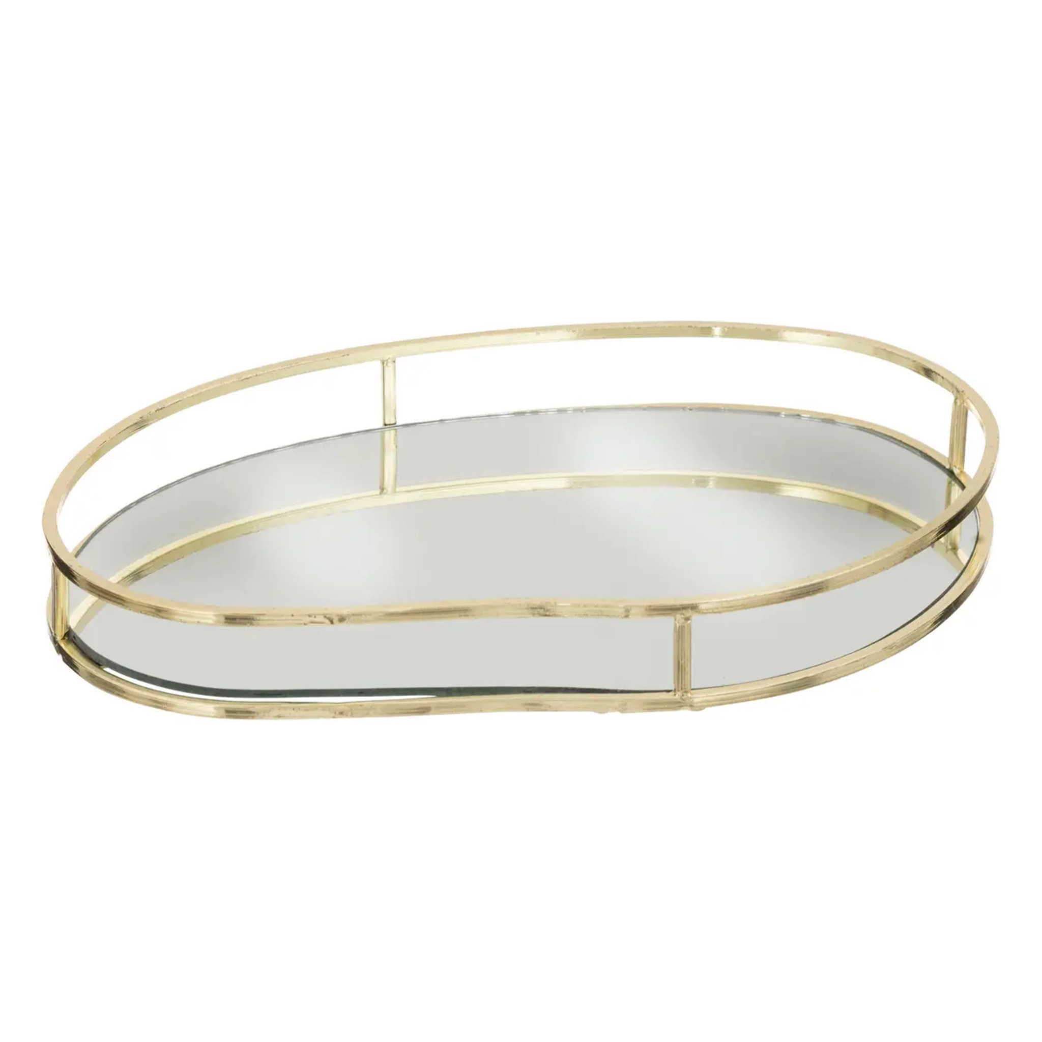 Set de 3 plateaux en métal L23,5/27/30cm doré