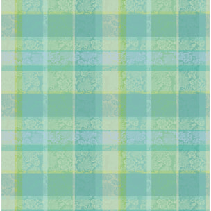 Nappe pur coton motif jacquard vert Mille venusta aqua