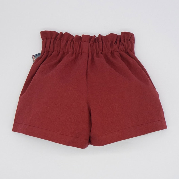 Short gabardina granate