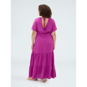Fiorella Rubino - Vestido largo Smile en viscosa - Fuchsia
