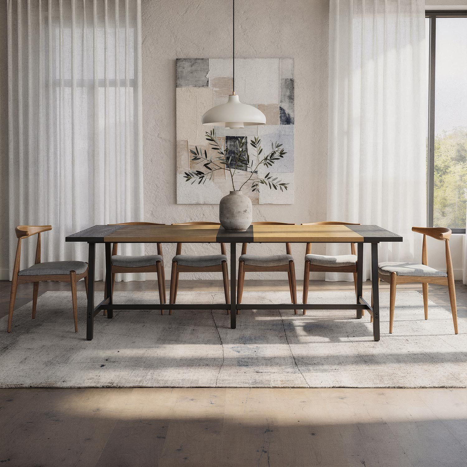Mesa de comedor Caracas efecto Roble, 240 cm