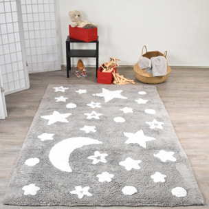 Tapis enfant 100% BIO, lune et étoile