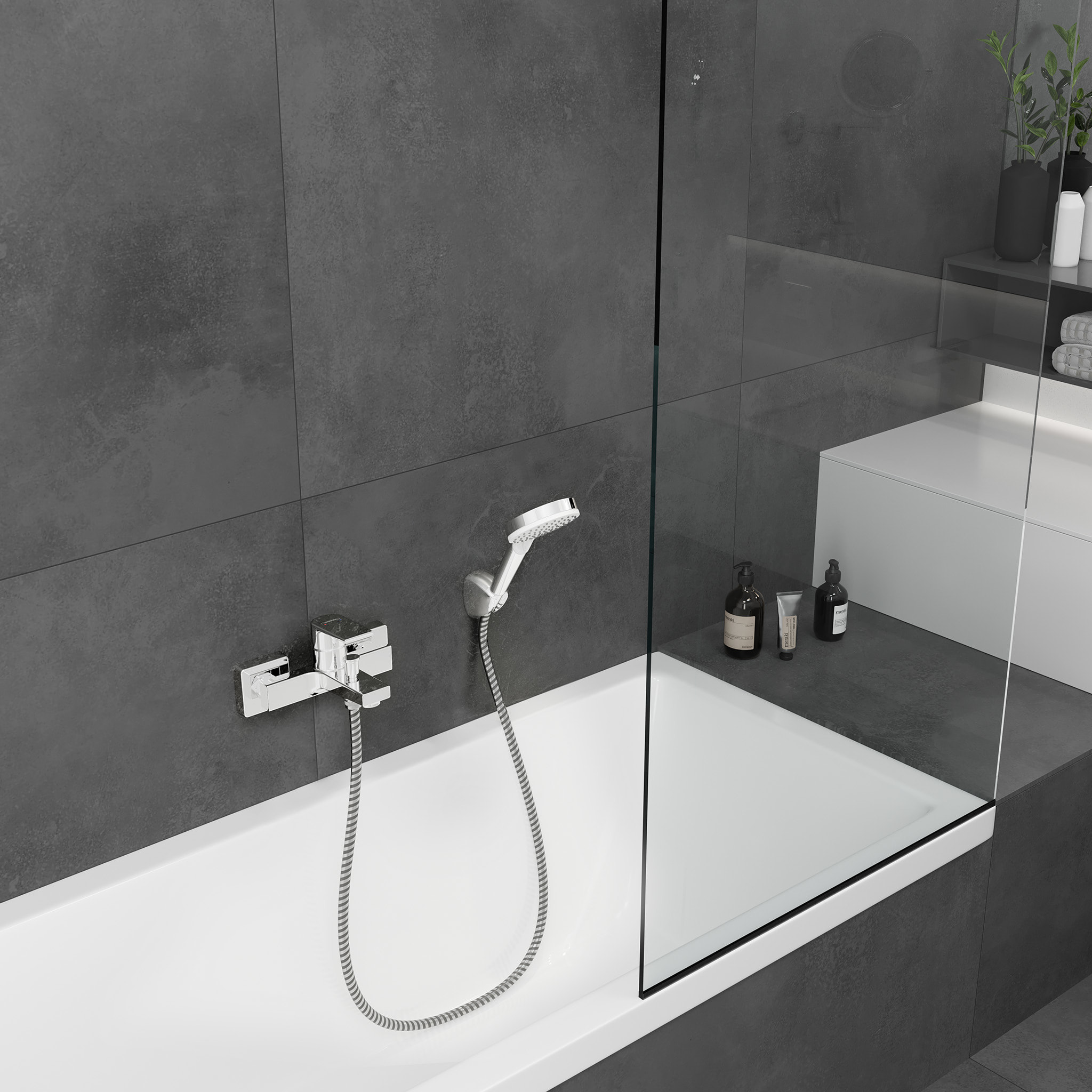 Mitigeur bain douche mural Vernis Shape chromé