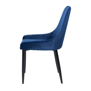 SEDIA IMBOTTITA IN VELLUTO BLUE - misura 48,5x51x87,5 - SET 2 pezzi