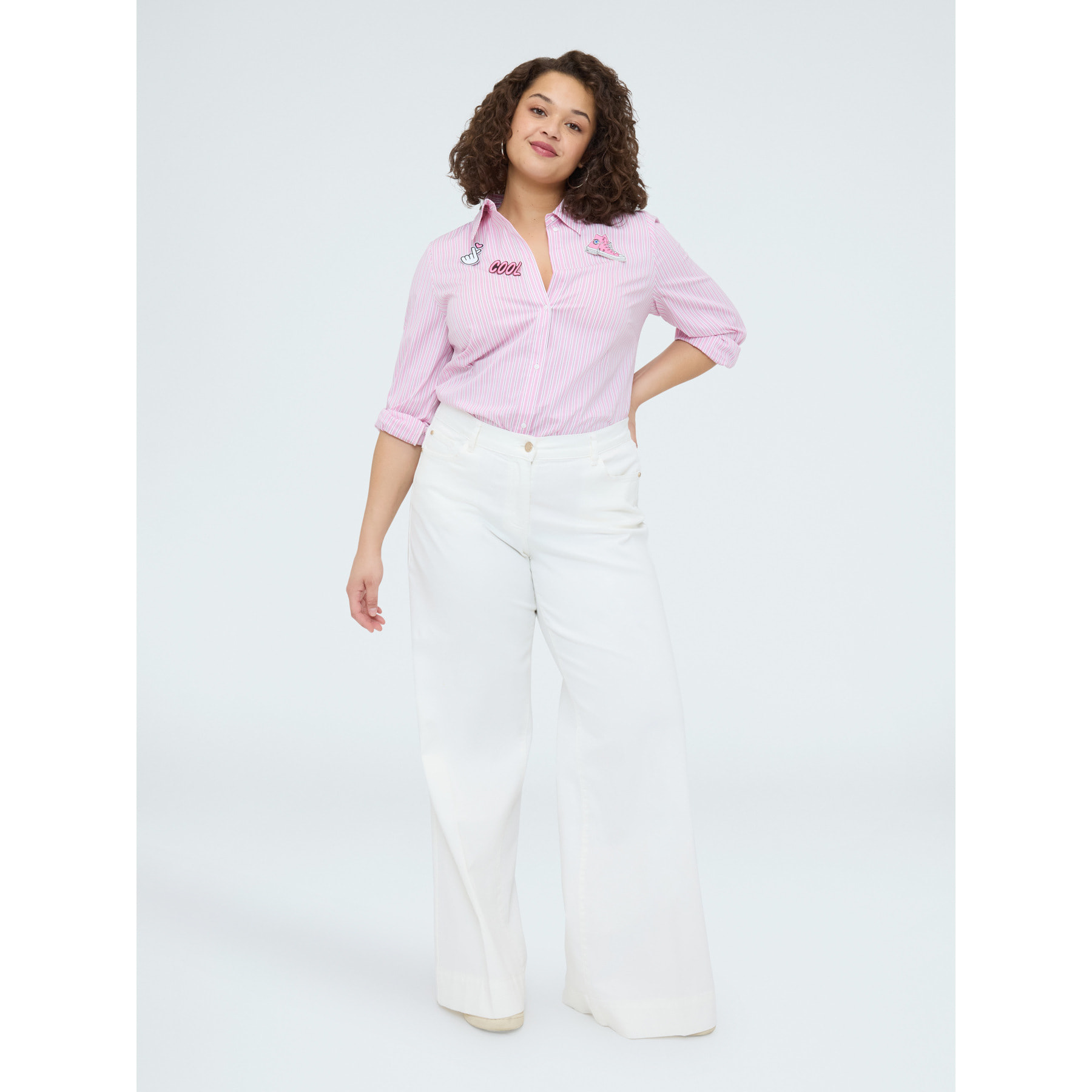 Fiorella Rubino - Camisa a rayas de algodón - Rosa