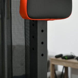 Máquina de Multiestación Ajustable Multiestación de Musculación con Placas de Peso de 45 kg Carga Max. 110 kg para Entrenamiento Fitness en Hogar Gimnasio 225x175x200 cm Negro