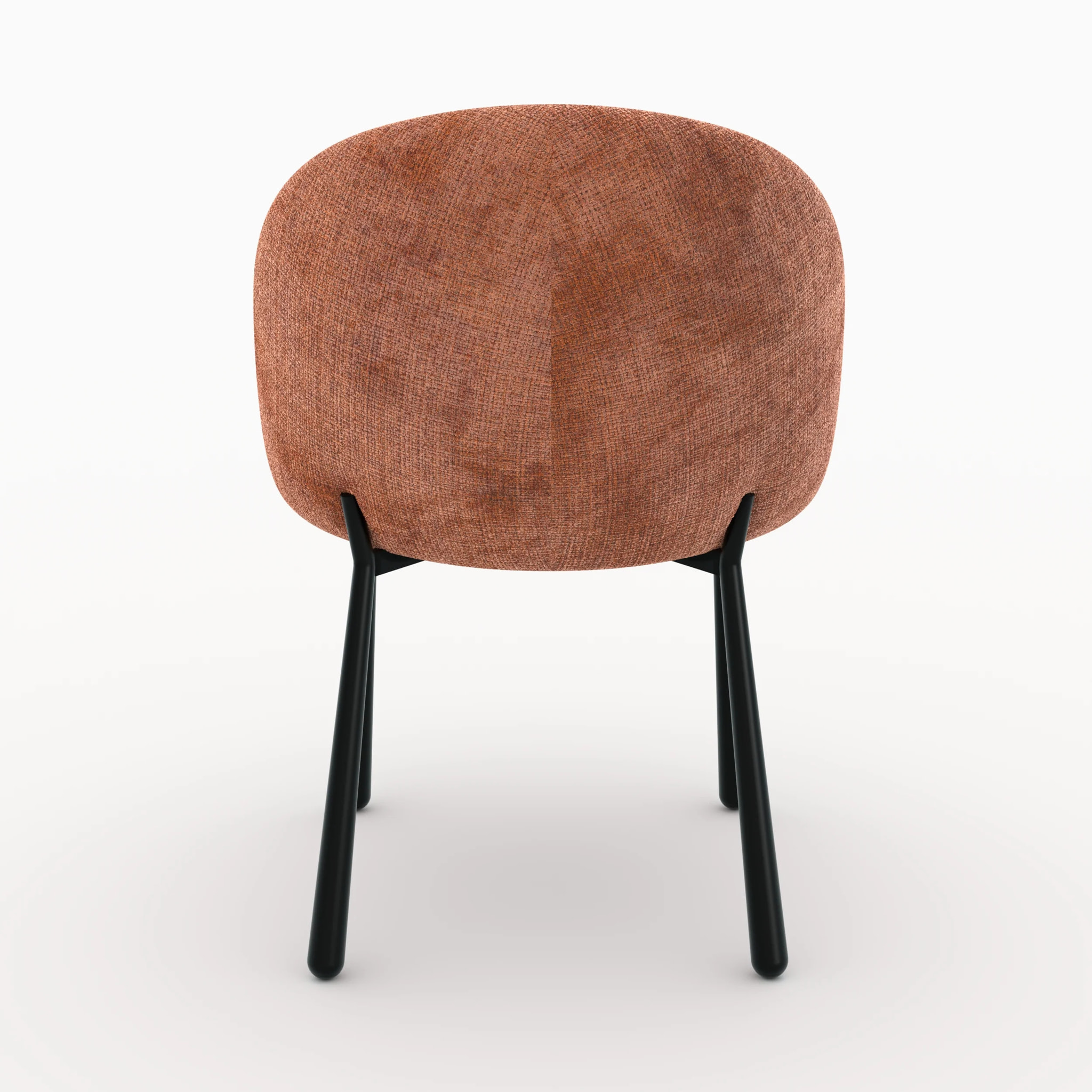 Lot de 2 chaises en velours chenillé terracotta et métal noir - Pulpy