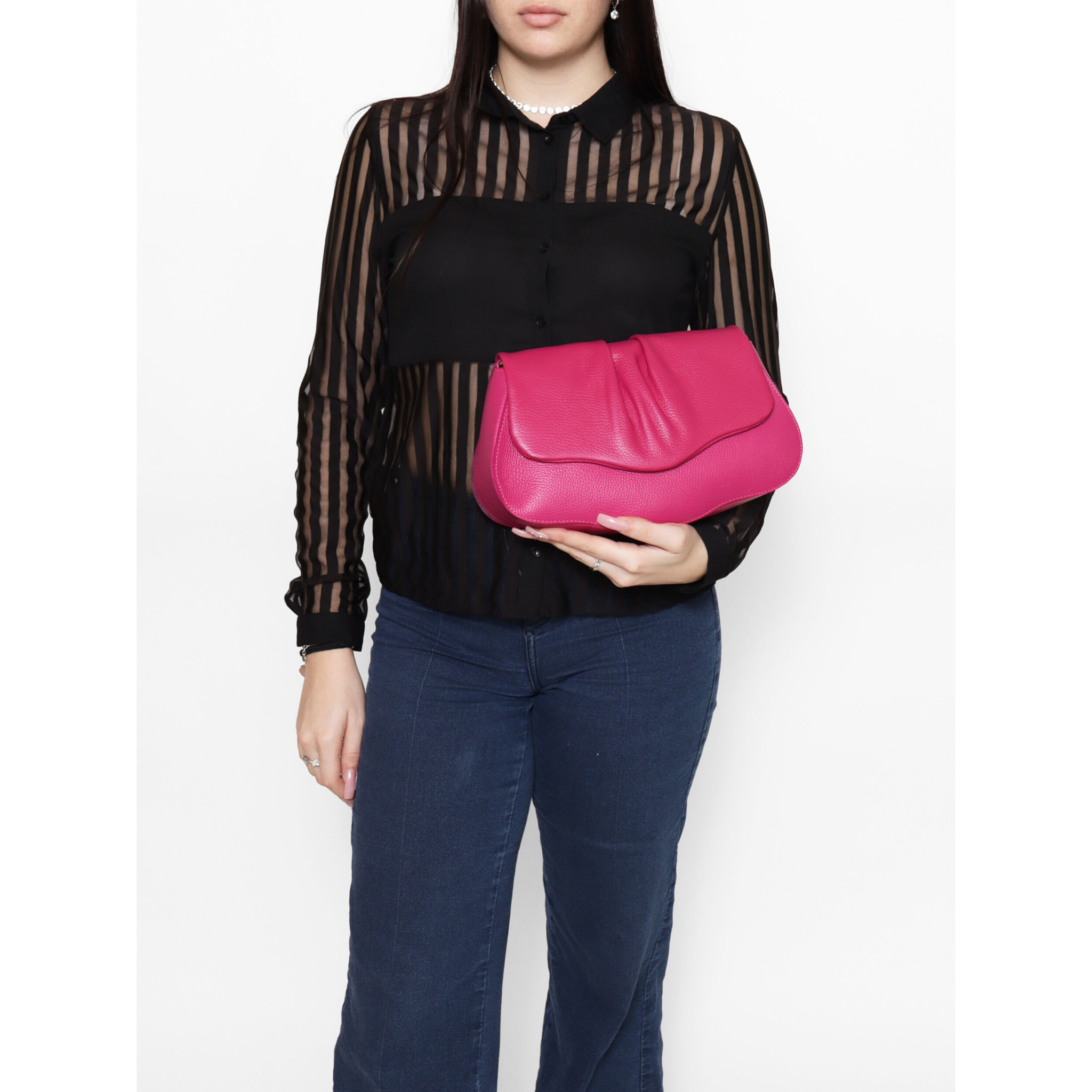 Borsa a spalla da donna In Vera pelle Made in Italy 30,5x19,5x9 cm