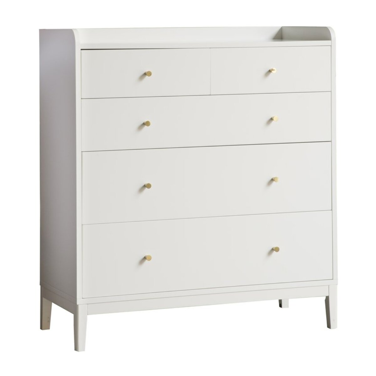 Commode Berna -panneau de mdf et laqué blanc-couleur laqué blanc mat 100 x 110 x 45 cm