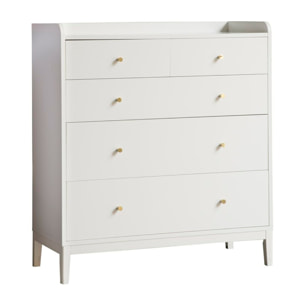 Commode Berna -panneau de mdf et laqué blanc-couleur laqué blanc mat 100 x 110 x 45 cm