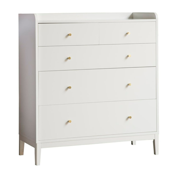 Commode Berna -panneau de mdf et laqué blanc-couleur laqué blanc mat 100 x 110 x 45 cm