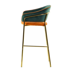 Taburete Bar Velvet Verde Naranja 53x52x99 Cm