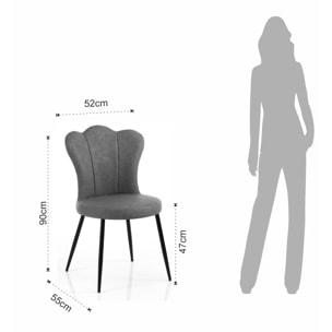 Set 4 sedie CHARLOTTE OLD GREY