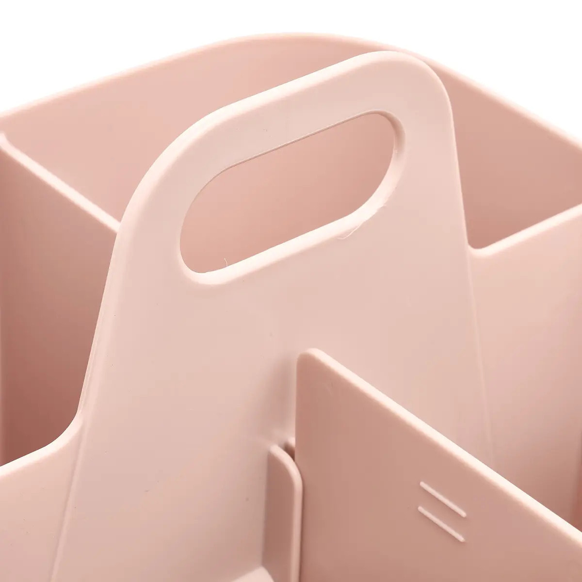 Organiseur Poly 16,5x16,5x15cm rose compartiments amovibles