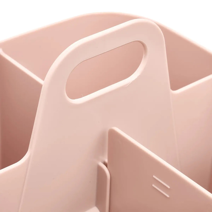Organiseur Poly 16,5x16,5x15cm rose compartiments amovibles